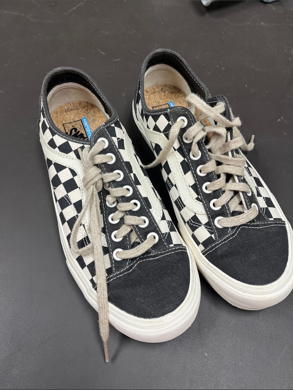 Vans Black & White Checkerboard Low Top Sneakers style 36 SF Eco Sz.8